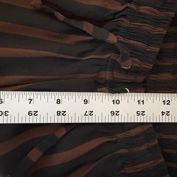 Faithfull the Brand Havana Striped Wide Leg Palazzo Pants Size S Espresso Black - Picture 4 of 10